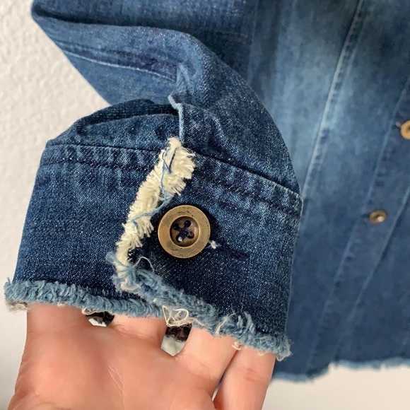 Mebon by Machine Jeans Ripped / Distressed Denim Shirt Dress - Picture 5 of 11